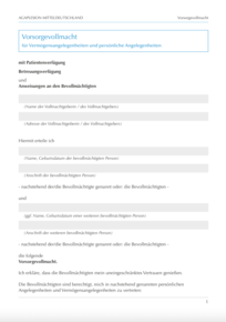 Vorsorgevollmacht